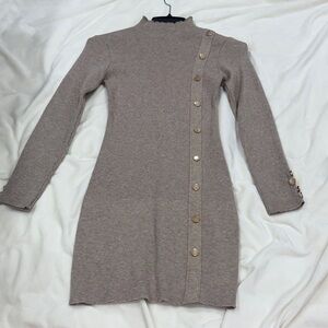 Elegant Button-Detail Knit Dress